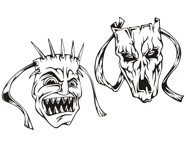 Máscaras de horror — Vector de stock