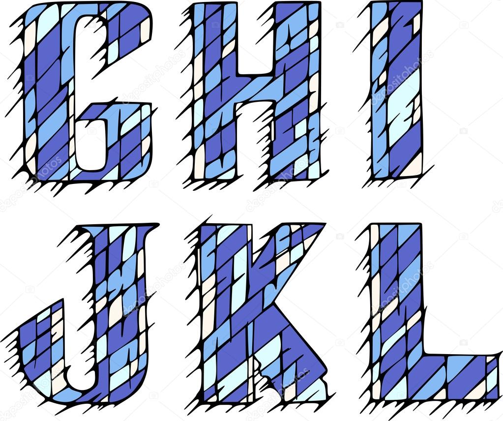 Set of initial letters GHIJKL