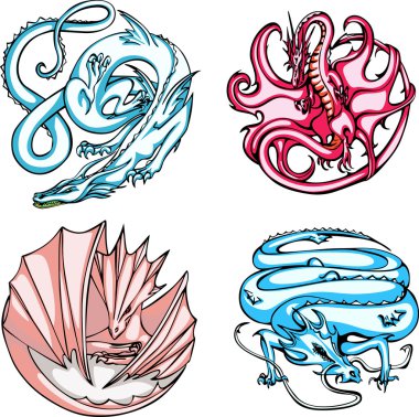 ejderha tasarımlar yuvarlak