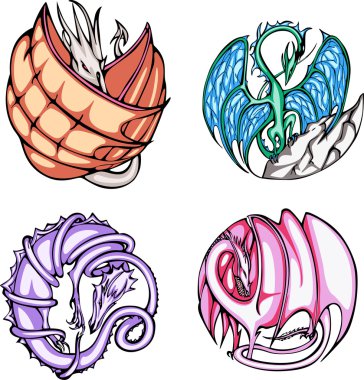 ejderha tasarımlar yuvarlak