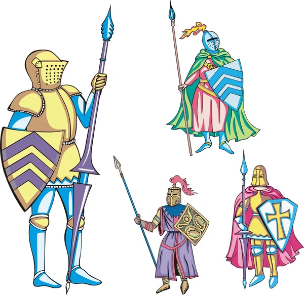 Lance ile şövalyeler — Stok Vektör