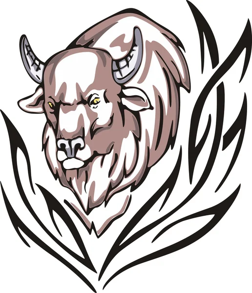 Bison tattoo — Stock Vector