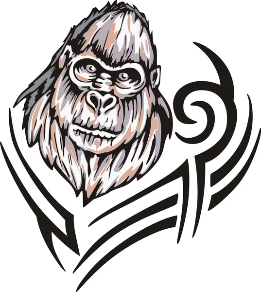 Gorilla tattoo — Stockvector