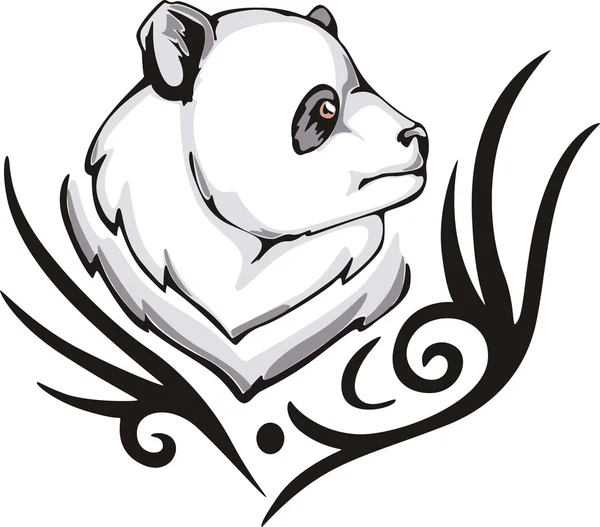 Tatuagem panda — Vetor de Stock