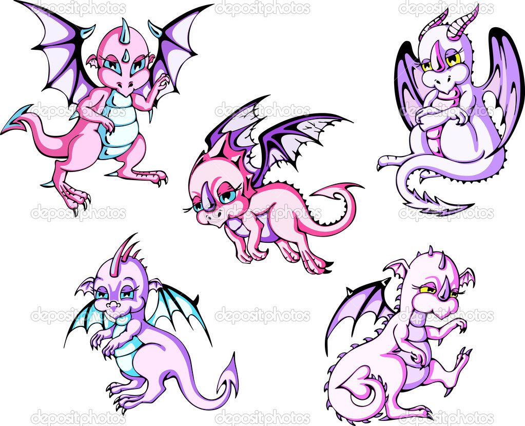 pink baby dragons | 图库矢量图片 08 rorius #12364887