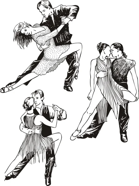 Couples dansants — Image vectorielle