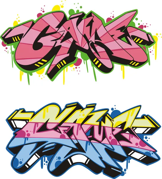 Graffiti - gry — Wektor stockowy