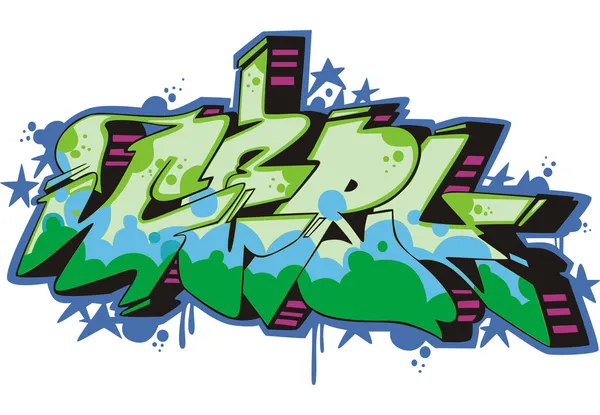 Graffito - flicka — Stock vektor