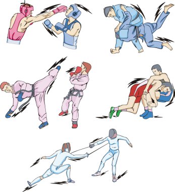 Struggle and Fighting Sports clipart