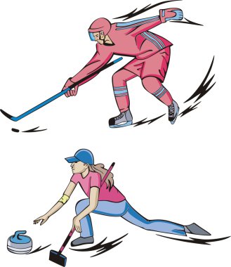 Ice Hockey and Curling clipart