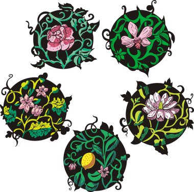 Yuvarlak Pembe çiçek tasarımları