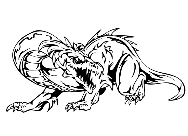 Tatouage Dragon — Image vectorielle