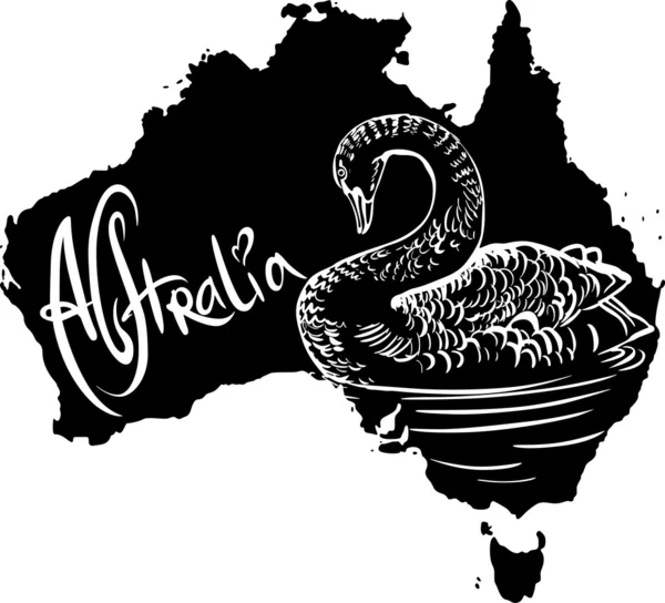 Cygne noir comme symbole australien — Image vectorielle