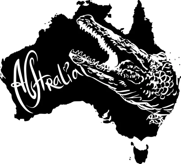 Coccodrillo come simbolo australiano — Vettoriale Stock