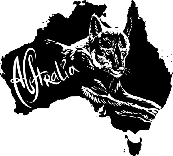 Dingo as Australian symbol — Stock Vector