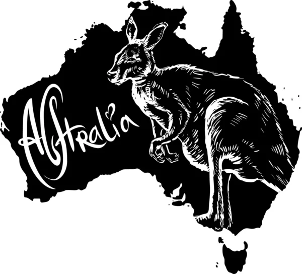 Känguru als australisches Symbol — Stockvektor