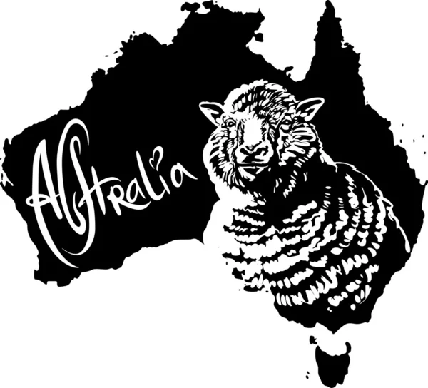 Merinoschaf als australisches Symbol — Stockvektor