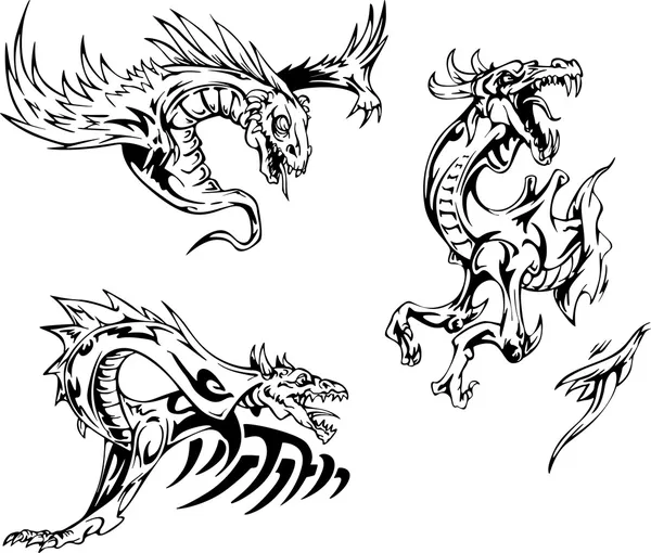 Tatuagens de dragão —  Vetores de Stock