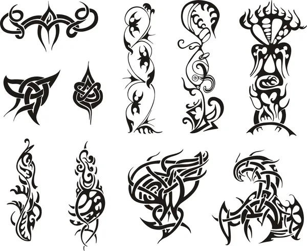 Tribal tattoo vzory — Stockový vektor