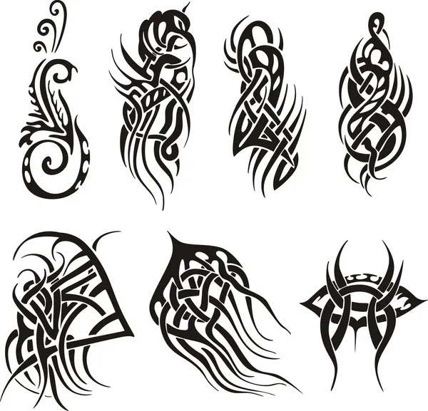 Desenhos de tatuagem tribal — Vetor de Stock