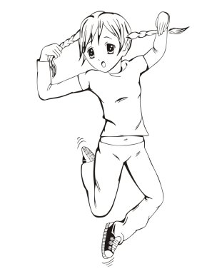 anime kız örgü ile