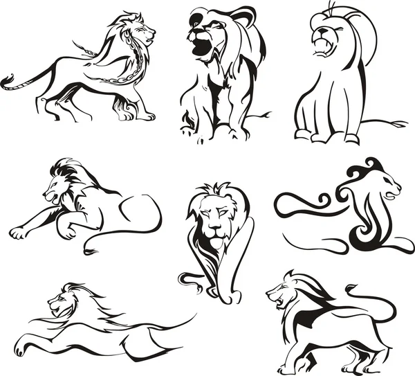 Leones estilizados — Vector de stock