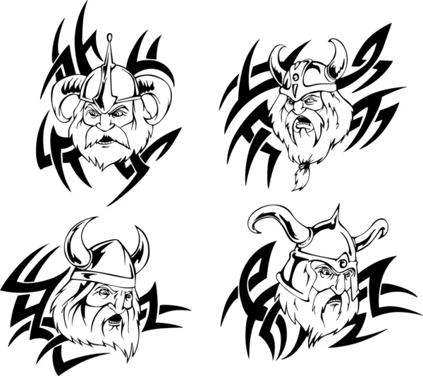 Têtes vikings — Image vectorielle