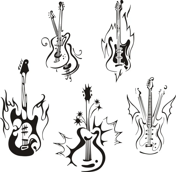 Guitarras estilizadas — Archivo Imágenes Vectoriales