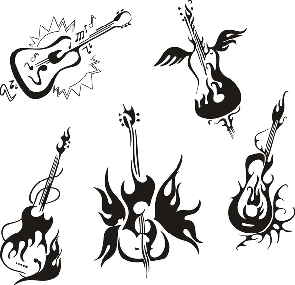 Stylized guitars — Stock Vector