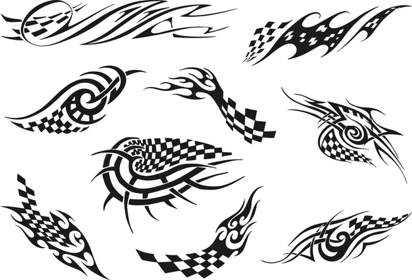 Set of racing tattoos — Stock Vector