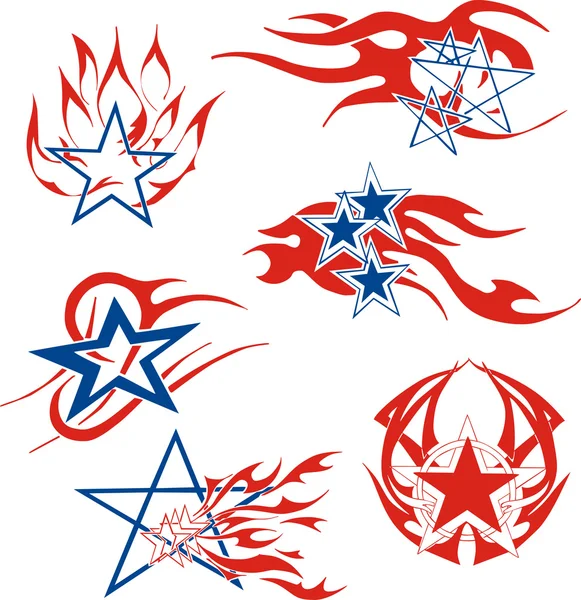 Set of star flames — Stock Vector