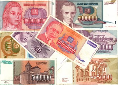 hiperenflasyon Yugoslav Dinarı banknotlar