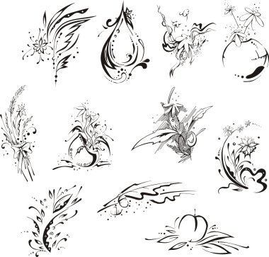 stilize çiçek bezemeler