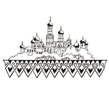 stilize Moskova kremlin kroki