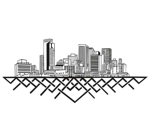 Skyline Phoenix, Az — Stock Vector