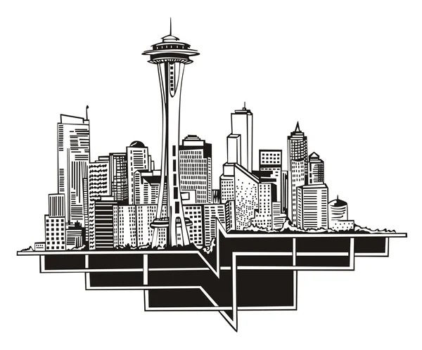 Seattle, WA Skyline — Image vectorielle