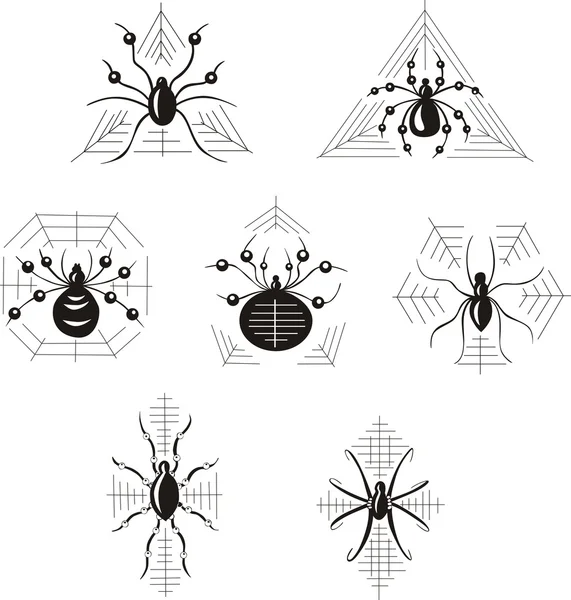 Dingbats with spiders — Stock Vector