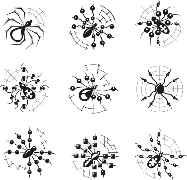 Chiroptères aux araignées — Image vectorielle
