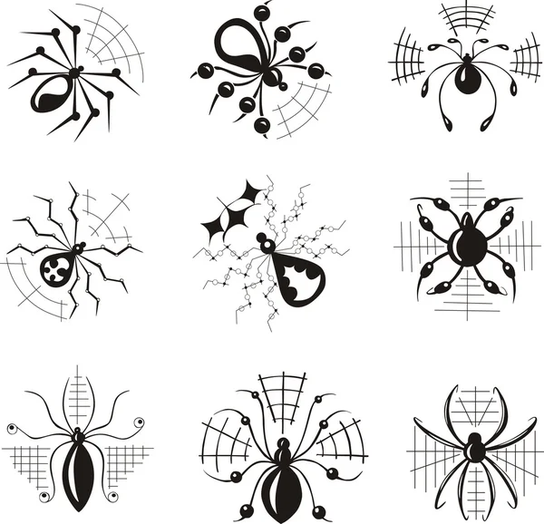 Dingbats with spiders — Stock Vector