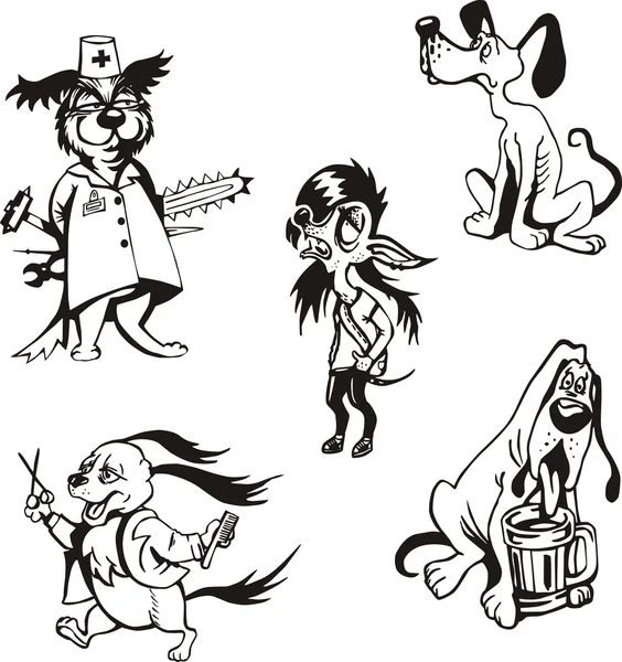 Conjunto de dibujos animados para perros — Vector de stock
