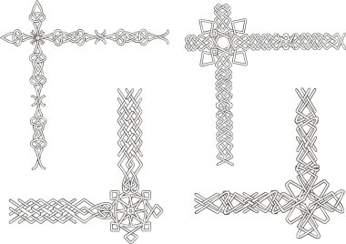 Celtic decorative knot corners clipart