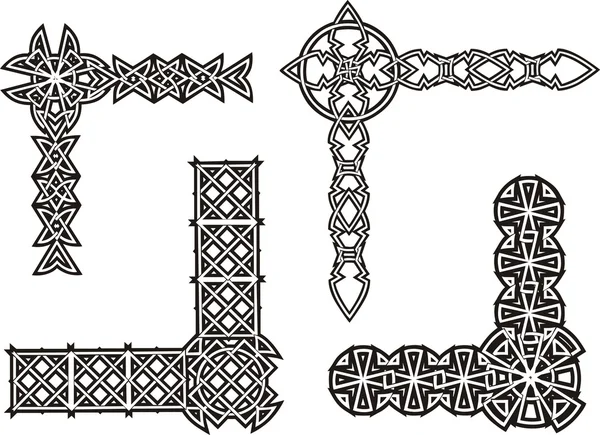 Celtic knot dekoratif köşeler — Stok Vektör
