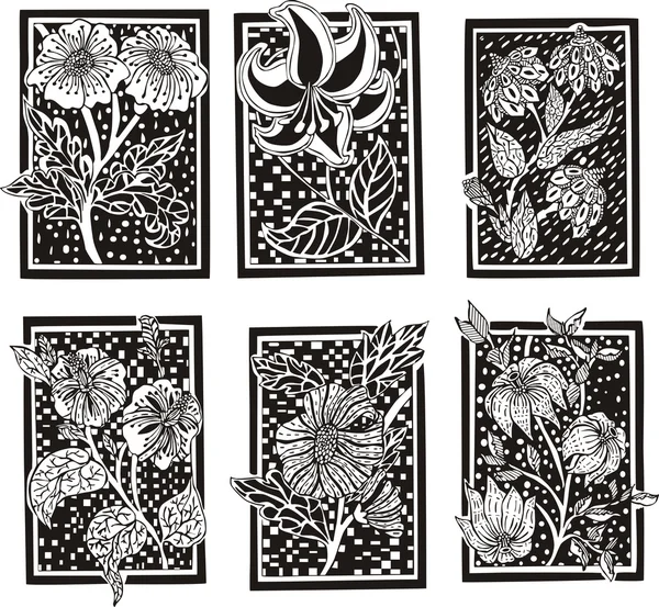 花卉矩形模式 — 图库矢量图片