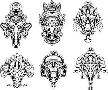 simetrik ganesha maskeleri