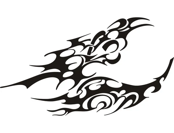 Tribal fjäril tatuering — Stock vektor