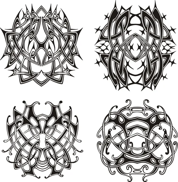 Symmetrical knot patterns — Stock Vector