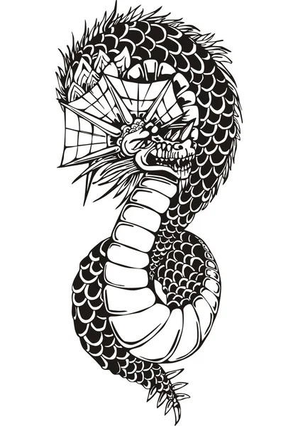 Oriental legless dragon — Stock Vector