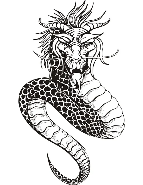 Serpiente dragón chino — Vector de stock