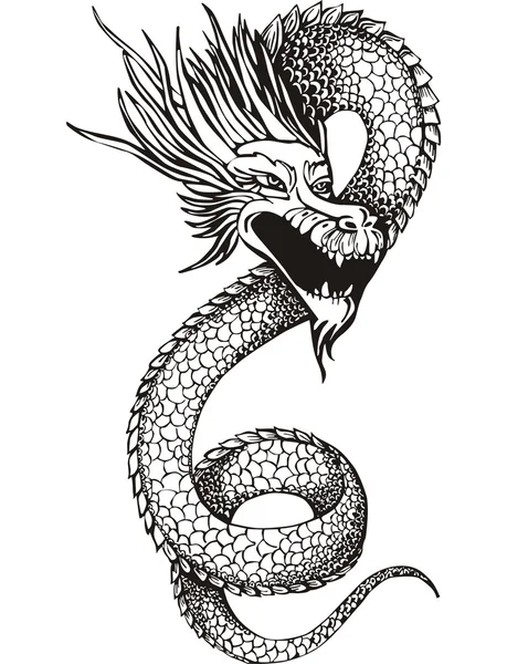 Serpente drago cinese — Vettoriale Stock