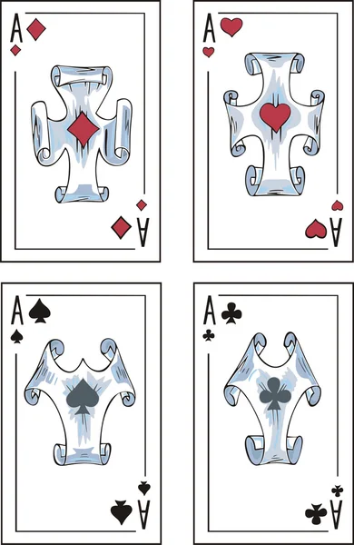 Jouer aux cartes. Aces — Image vectorielle